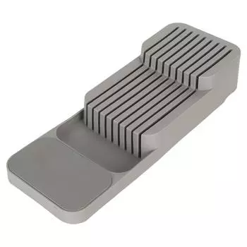 Подставка для ножей в ящике, вмещающая 9 ножей, 2-уровневое безопасное хранение ножей, органайзер для кухонного ящика