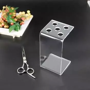 Подставка для ножниц прозрачная 5 отверстий видимая вертикальная устойчивая к падениям акриловая настольная подставка для ножниц для парикмахерской Square