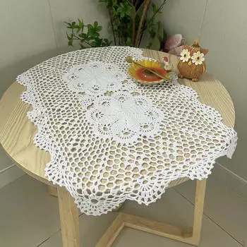Подставка для обеденного стола, многофункциональная скатерть ручной работы, удобная для переноски, для вечеринки в ресторане белый