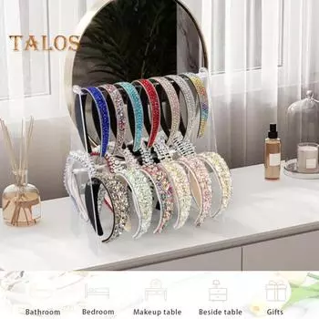 Подставка для ободков для волос, двухслойный съемный прозрачный акриловый держатель для ободков для волос, для розничной торговли, домашнего и коммерческого использования, органайзер для ободков для волос чистый