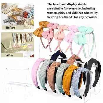 Подставка для ободков для волос Yousheng, двухслойный съемный прозрачный акриловый держатель для ободков для розничной торговли, домашнего и коммерческого использования, органайзер для ободков для волос чистый
