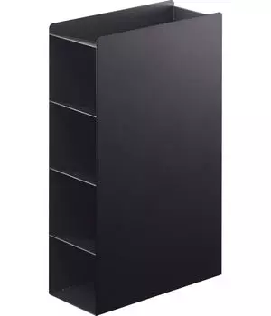 Подставка для обёртки Yamazaki Jitsugyo, 4-х ярусная, черная, прибл.. Ш8xГ18xВ29,5 см, держатель для башенной упаковки, тонкий дизайн, легко вставлять и вынимать 4996