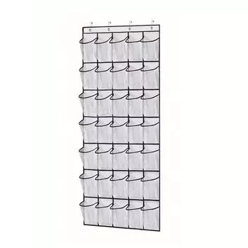 Подставка для обуви Держатель Сумка для хранения Большая вместимость Складная конструкция Простая установка Подвесной органайзер для обуви на дверь белый