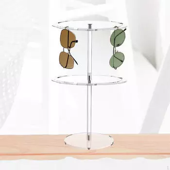 Подставка для очков, полка для солнцезащитных очков, 2-слойный органайзер для очков, круглый, легко устанавливается