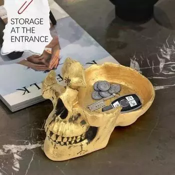 Подставка для очков с золотым черепом, креативный держатель для очков, стойка для солнцезащитных очков, декор для домашнего стола, рождественский подарок золотой