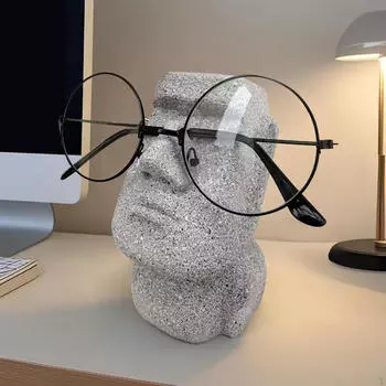 Подставка для очков Статуя головы Моаи с острова Пасхи Держатель для очков Органайзер для солнцезащитных очков для стола Style A