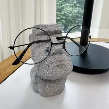 Подставка для очков в виде головы мужчины, абстрактная мужская подставка для очков из смолы, декор для стола чёрный