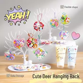 Подставка для ожерелья и украшений в форме дерева из рогов оленя белый