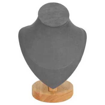 Подставка для ожерелья из фланели и искусственной кожи, подставка для ожерелья для розничного магазина, серая бежевый