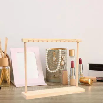 Подставка для ожерелий, держатель для ювелирных изделий, домашний декор, настольное декоративное деревянное хранилище 12 Hooks