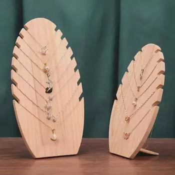 Подставка для ожерелий и браслетов из цельного дерева с огненной доской