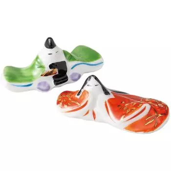 Подставка для палочек для еды Куклы Hina Festival W6 xx H3cm Пара кукол Nishiki Керамическая посуда Hashiok Mino, изготовленная в Японии Куклы Ale-net D2.5