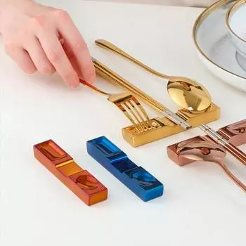 Подставка для палочек для еды в скандинавском стиле, полированная нержавеющая сталь, подставка для ложки и вилки, нескользящий компактный держатель столовых приборов для кухонного органайзера