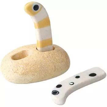 Подставка для палочек Hashiok W6 x x H3cm Китайский угорь и угорь Nishiki Подставка для палочек для еды Пара Керамическая посуда Mino Сделано в Японии Ale-net D2.5