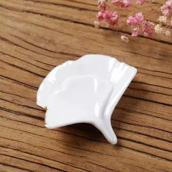 Подставка для палочек Yousheng в японском стиле, многоразовая, в форме листа гинкго, для ужина, керамические палочки для еды, подставка для ложки, хозяйственные принадлежности циан