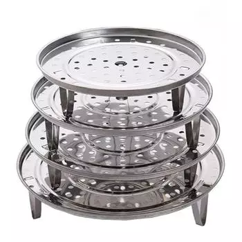 Подставка для пароварки из нержавеющей стали, аксессуары для кастрюль быстрого приготовления, утолщенная подставка для пароварки (18/20/22/24см) 18CM серебряный