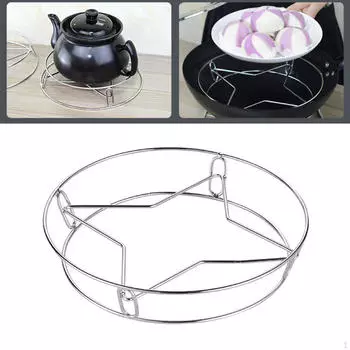 Подставка для пароварки из нержавеющей стали, охлаждающий противоскользящий многофункциональный держатель для сковороды-вок для приготовления на пару Large