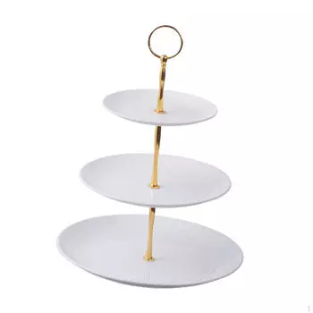 Подставка для печенья, трехъярусное украшение стола, сервировочное блюдо для чаепития, подставка для кексов, фрукты Aureate pillar