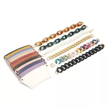 Подставка для переносного кофейного стакана на цепочке, подвесной переносной стакан, бумажный стаканчик, кожаный чехол