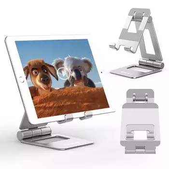 Подставка для планшета, алюминиевый держатель, регулируемый угол наклона, вертикальная подставка из сплава, настольная подставка для игр, видео на YouTube, настольная подставка белый
