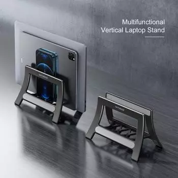 Подставка для планшета, гравитационное измерение ширины, регулируемая вертикальная подставка, устойчивое рассеивание, телескопический выход для ноутбука, кронштейн для хранения чёрный