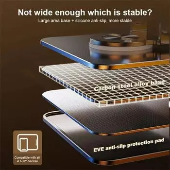 Подставка для планшета, регулируемая с вращающейся на 360 градусов основой, алюминиевая подставка-держатель для планшета, универсальный держатель для планшета для iPad, Samsung, Huawei, Lenovo серебряный