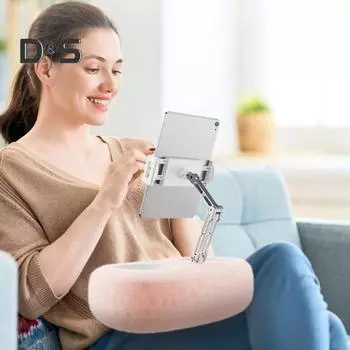 Подставка для планшета с подушкой, держатель для телефона Kindles, регулируемый на 360 градусов держатель для планшета для кровати, дивана, автомобильное крепление для телефона с гибким кронштейном синий