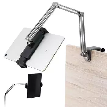 Подставка для планшета, вращающаяся на 360 градусов, для Android iPad Pro iPad Kindle iPhone XR crer [совместимо с 4-13] для сна, смартфона, стола, кровати, серебряный