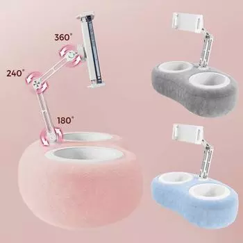 Подставка для планшета Yousheng с подушкой, держатель для телефона Kindles, регулируемый на 360 градусов держатель для планшета для кровати, дивана, автомобильное крепление для телефона с гибким кронштейном серый