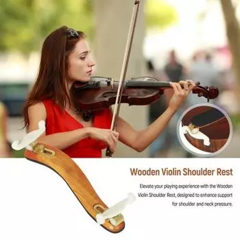 Подставка для плеча скрипки, деревянная подставка для плеча с регулируемой высотой ножек, мягкая подкладка для скрипки размером 3/4, 4/4 жёлтый