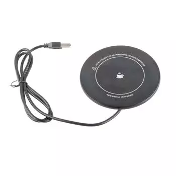 Подставка для подогрева кружки с USB-подставкой, черная, 40 градусов по Цельсию, постоянная температура, подогреватель для молока, 10,2 см