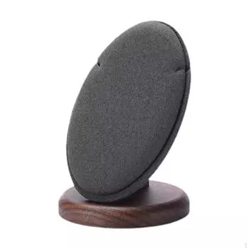 Подставка для подвески-органайзера с деревянной основой, показывающая место для хранения ожерелий темно-серого