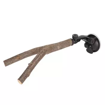 Подставка для попугаев из ветки для птиц, обучающая интерактивная, предотвращающая скольжение, деревянная подставка для попугаев с присосками для 20cm / 7.9in