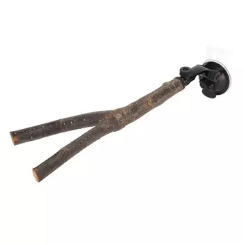 Подставка для попугаев из ветки для птиц, обучающая интерактивная, предотвращающая скольжение, деревянная подставка для попугаев с присосками для 43x25x8cm / 16.9x9.8x3.1in