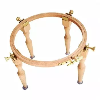 Подставка для пялец Совместима со всеми размерами 4 ножки (с нескользящим) + 1 пяльцы для вышивания Легкие и компактные, что позволяет легко носить с собой ручку для вышивания