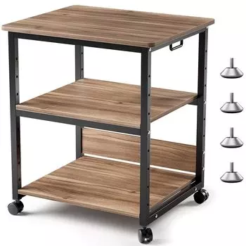 Подставка для принтера DEWEL с роликами Стойка для принтера A3 Стойка для копировального аппарата Тележка для принтера Многофункциональная подстольная стойка для хранения Боковая полка для принтера Большая