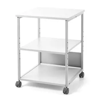 Подставка для принтера Sanwa Direct Ширина 52 см x Глубина 52 см x Высота 70 см Общая грузоподъемность 80 кг Средняя полка 5 уровней регулировки 3 яруса с роликами Принтер