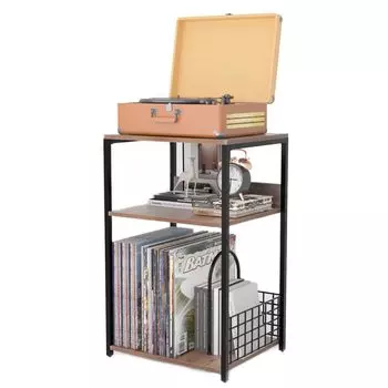 Подставка для проигрывателя пластинок Стойка для пластинок Полка для хранения пластинок Трехслойный стол для проигрывателя пластинок Подставка для проигрывателя пластинок xx 39,5 32,8 65,5 см