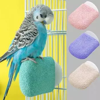 Подставка для птичьего насеста с шероховатой поверхностью, нескользящая стойка для попугаев, устойчивая удочка для покусывания попугаев Pink Wave S