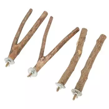 Подставка для птичьей жердочки из натурального дерева, подставка для клетки, жердочки для попугаев, чтобы стоять, лазать и играть