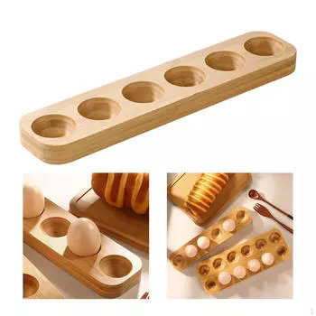 Подставка для яиц из дерева ручной работы для организации и хранения на кухне 12 hole