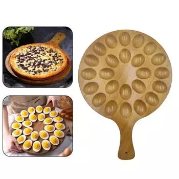 Подставка для яиц на 16/24 ячейки, фаршированные яйца или сыр, деревянная подставка для яиц, многоцелевая пасхальная тарелка для яиц A