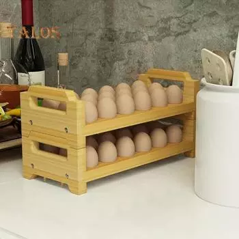 Подставка для яиц на столешницу, штабелируемая полка, большая вместимость, простая в сборке подставка для яиц, кухонный органайзер для хранения