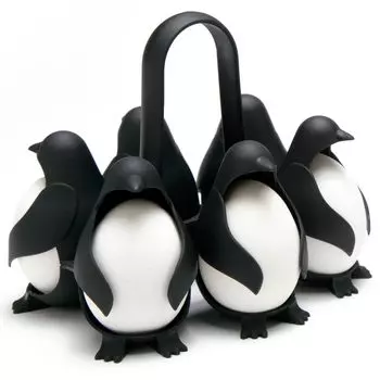 Подставка для яиц Peleg Design Penguin Black, набор из 6 штук, кухонные принадлежности чёрный