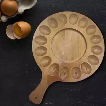 Подставка для яиц Yousheng 16/24 слота, фаршированные яйца или сыр, деревянная подставка для яиц, многоцелевая пасхальная тарелка для яиц A