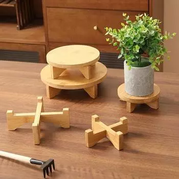 Подставка для растений из бамбука Yousheng, держатель цветочного горшка, круглый табурет для помещения, подставка для горшков, подставка для горшков, кексов, керамики S