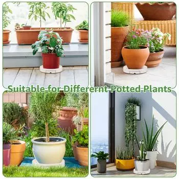 Подставка для растений на колесах, поддон для растений, поддон для цветочного горшка, аксессуары для цветочных горшков, вращающиеся на 360° колеса диаметром 30 см с резервуаром для воды