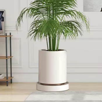 Подставка для растений на колесах со встроенным дренажным лотком, держатель на колесах, воздухопроницаемый, большой 33cmx6.5cm серый