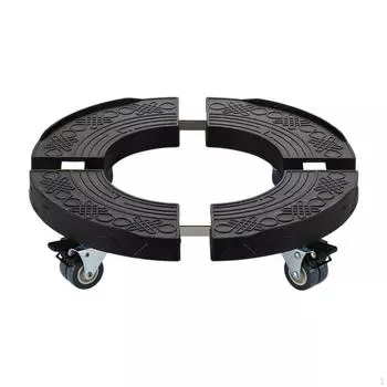 Подставка для растений с колесами, большая тележка, прочные противоскользящие роликовые ролики для чёрный