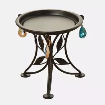 Подставка для растений Yousheng Metal, круглая, держатель для кашпо с подвесками из искусственного хрусталя, 3 ножки, с покрытием, для домашнего садового декора чёрный